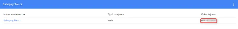 Náhled - kde najít GTM-ID
