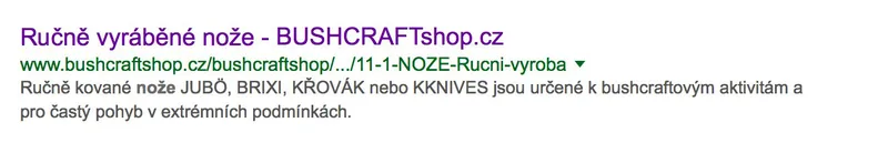 title na e-shopu