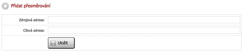 Přesměrování URL adres