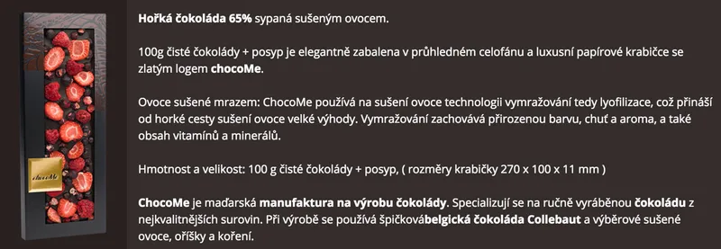 čokoláda sušené ovoce