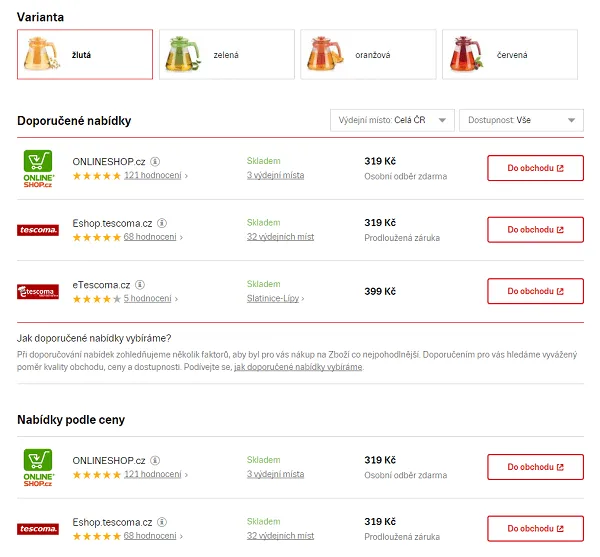 Náhled novinky na Zboží.cz - Vylepšené zobrazení nabídky produktu