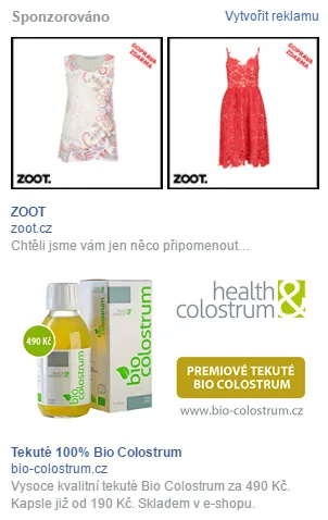 Ukázka dynamické produktové reklamy
