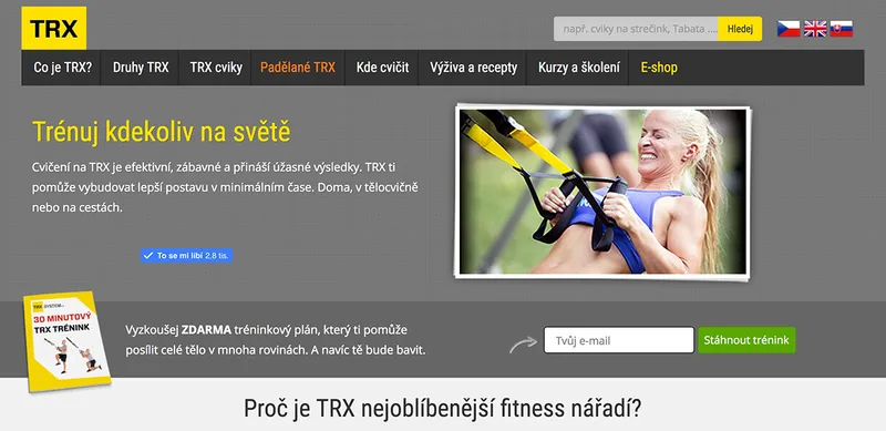 závěsný trénink s TRX popruhy
