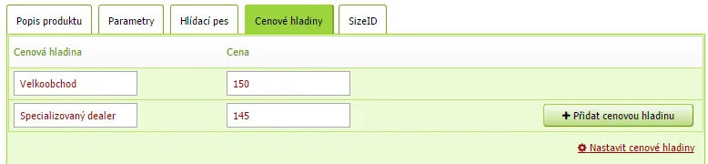 Cenové hladiny v administraci Eshop-rychle