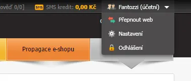 Přepínání e-shopu v administraci Eshop-rychle