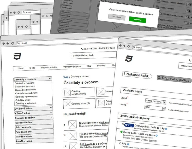Lukáš Dubina - návrh e-shopu wireframes