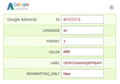 Nastavení Google AdWords v konverzních kódech - administrace Eshop-rychle