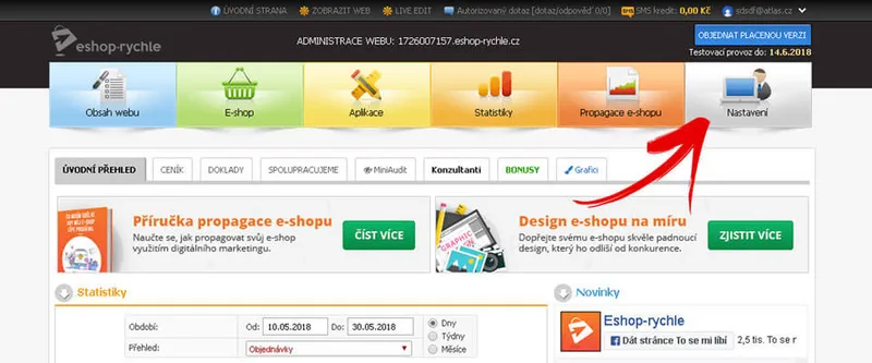 Vizualizace administrace eshop rychle_ktivace SSL certifikátu