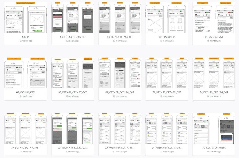 Wireframes eshop rychle