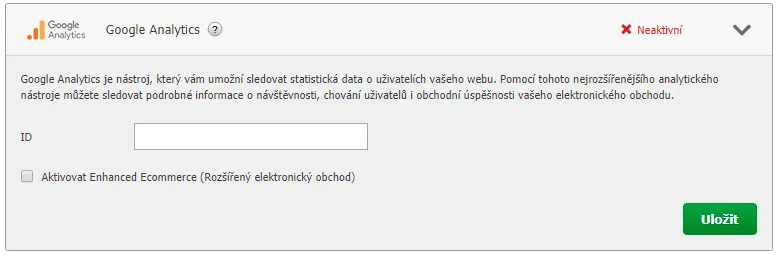 Nastavení Google Analytics v administraci Eshop-rychle